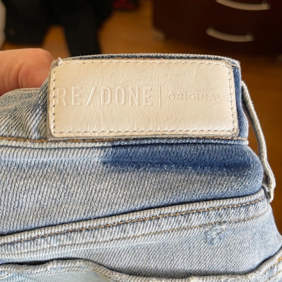 RE/DONE Originals The Short Button Fly Cut Off Denim Shorts in Dirty Destroy 27 - Picture 8 of 10